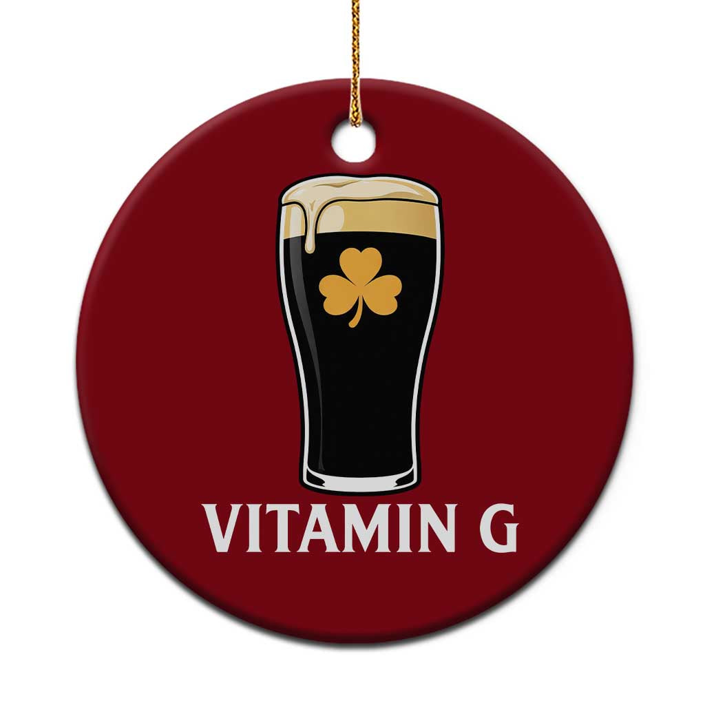 Vitamin G Funny Irish Stout Beer Ceramic Ornament St. Patrick’s Day Drinking Humor