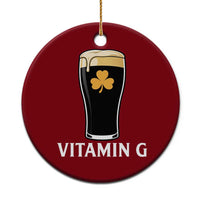Vitamin G Funny Irish Stout Beer Ceramic Ornament St. Patrick’s Day Drinking Humor