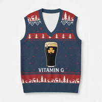 Vitamin G Funny Irish Stout Beer V-Neck Knit Sweater Vest St. Patrick’s Day Drinking Humor