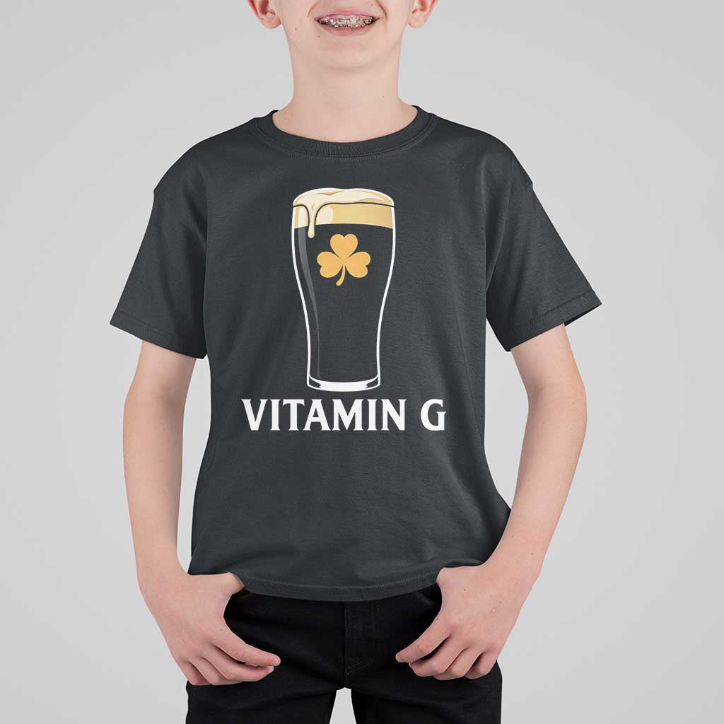 Vitamin G Funny Irish Stout Beer T Shirt For Kid St. Patrick’s Day Drinking Humor