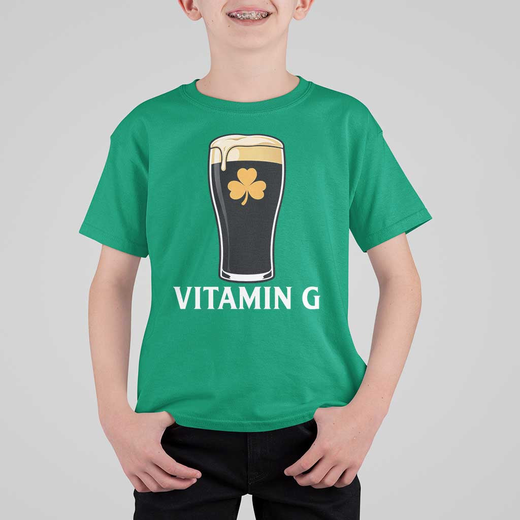 Vitamin G Funny Irish Stout Beer T Shirt For Kid St. Patrick’s Day Drinking Humor