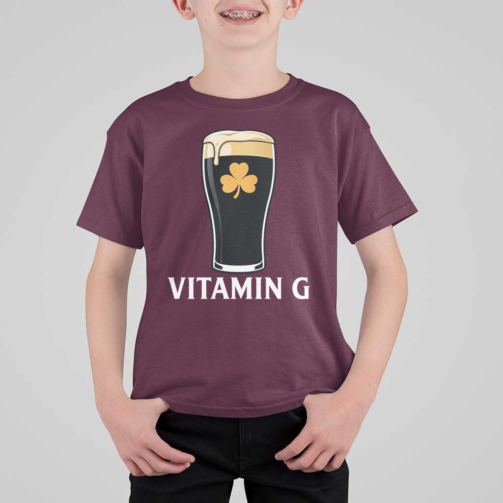 Vitamin G Funny Irish Stout Beer T Shirt For Kid St. Patrick’s Day Drinking Humor