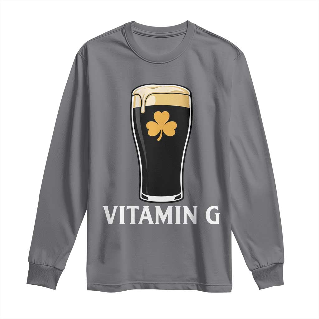 Vitamin G Funny Irish Stout Beer Long Sleeve Shirt St. Patrick’s Day Drinking Humor