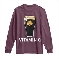 Vitamin G Funny Irish Stout Beer Long Sleeve Shirt St. Patrick’s Day Drinking Humor