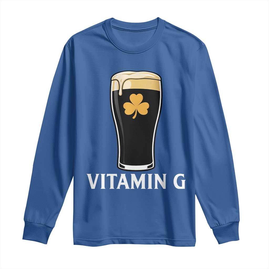 Vitamin G Funny Irish Stout Beer Long Sleeve Shirt St. Patrick’s Day Drinking Humor