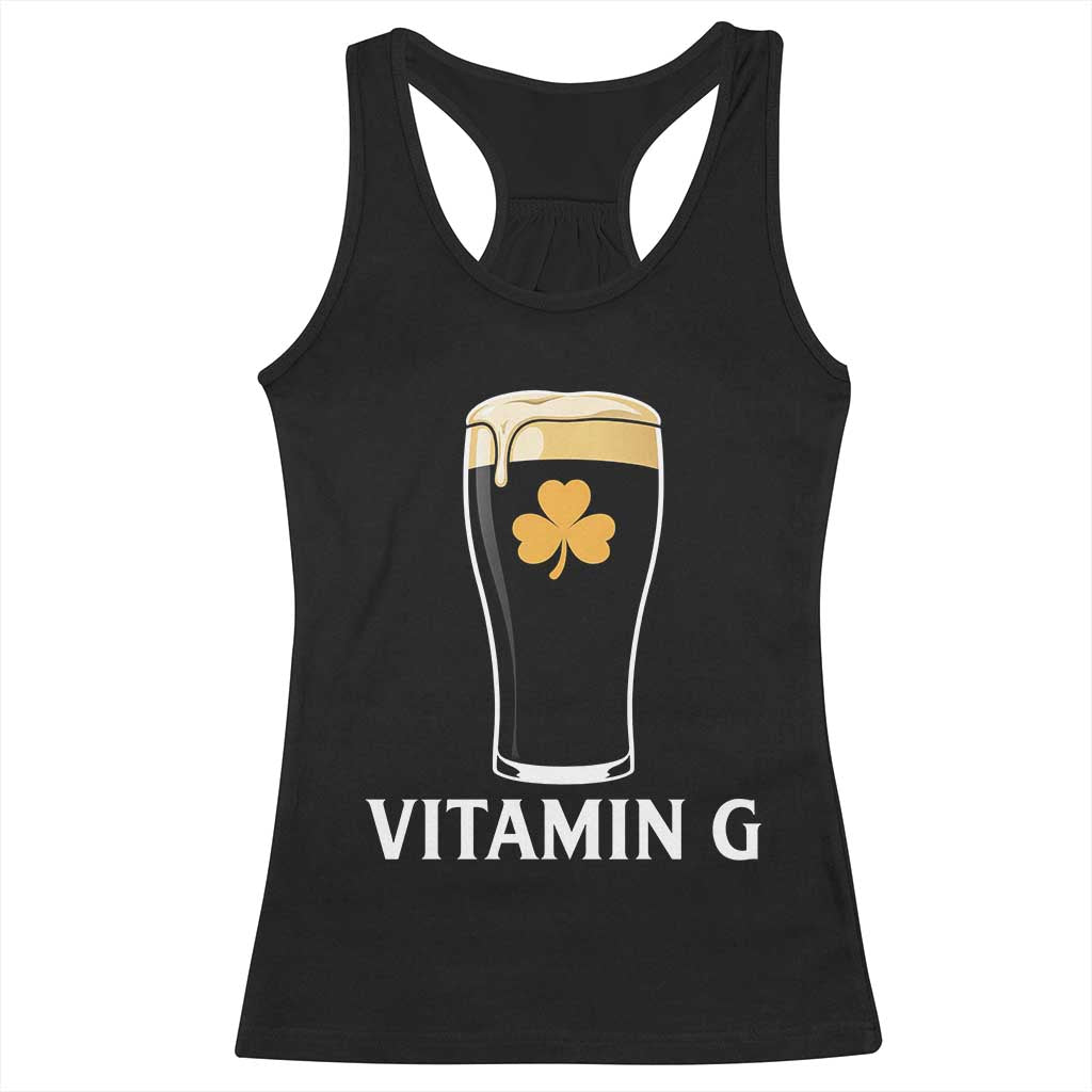 Vitamin G Funny Irish Stout Beer Racerback Tank Top St. Patrick’s Day Drinking Humor