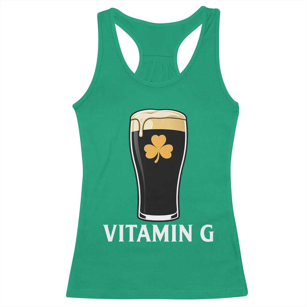 Vitamin G Funny Irish Stout Beer Racerback Tank Top St. Patrick’s Day Drinking Humor