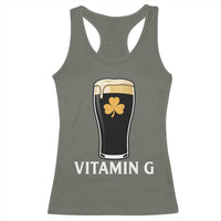 Vitamin G Funny Irish Stout Beer Racerback Tank Top St. Patrick’s Day Drinking Humor