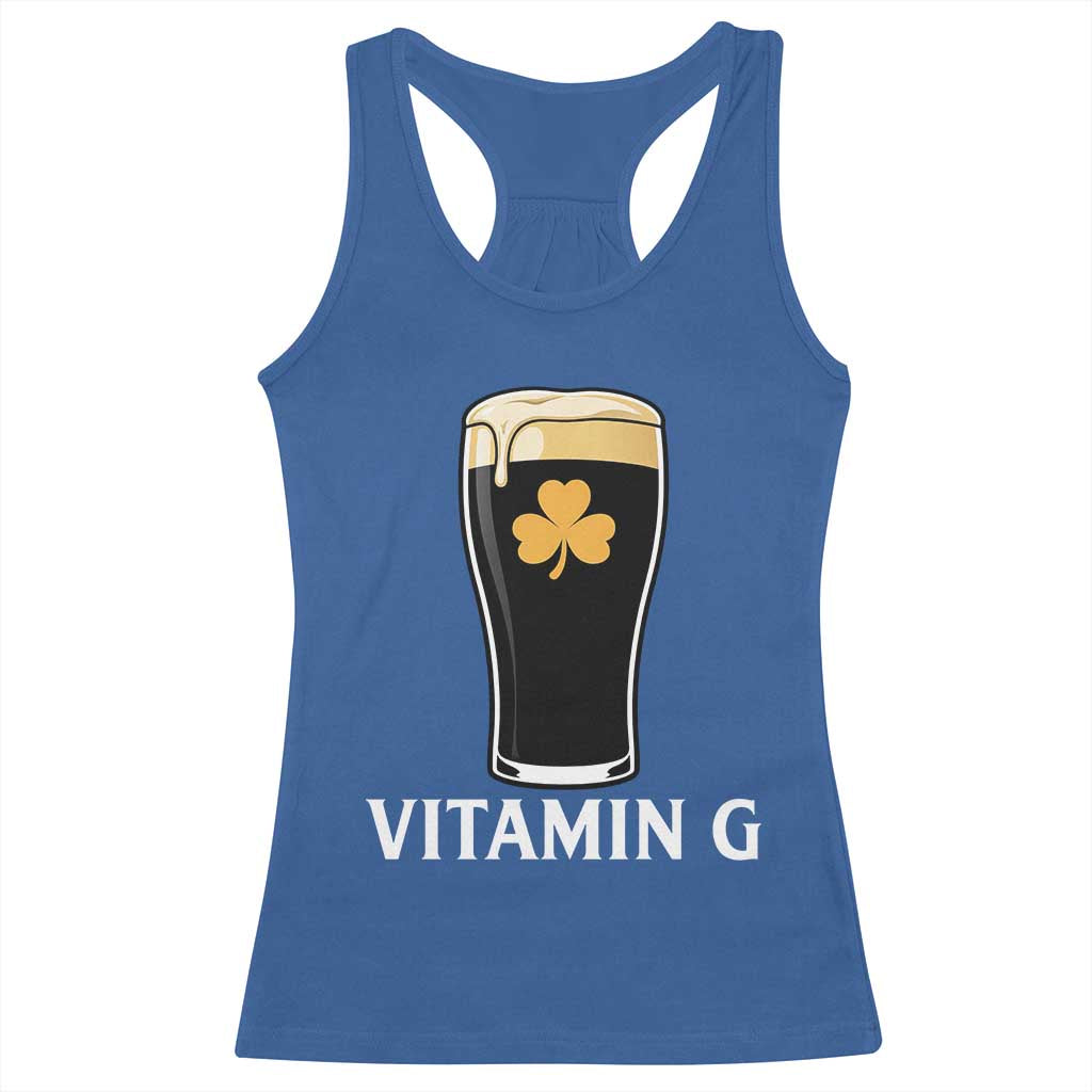 Vitamin G Funny Irish Stout Beer Racerback Tank Top St. Patrick’s Day Drinking Humor