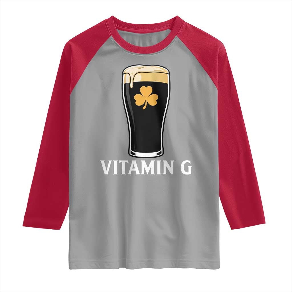 Vitamin G Funny Irish Stout Beer Raglan Shirt St. Patrick’s Day Drinking Humor
