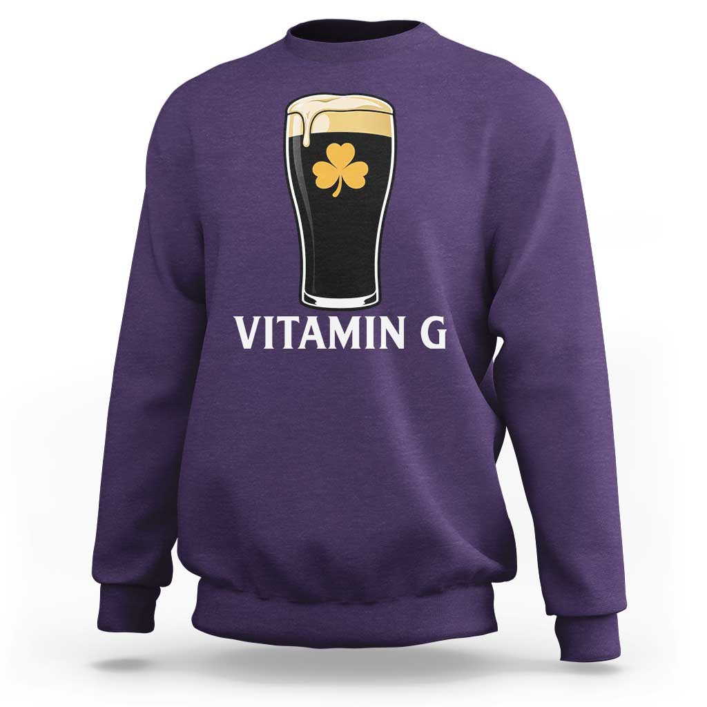 Vitamin G Funny Irish Stout Beer Sweatshirt St. Patrick’s Day Drinking Humor