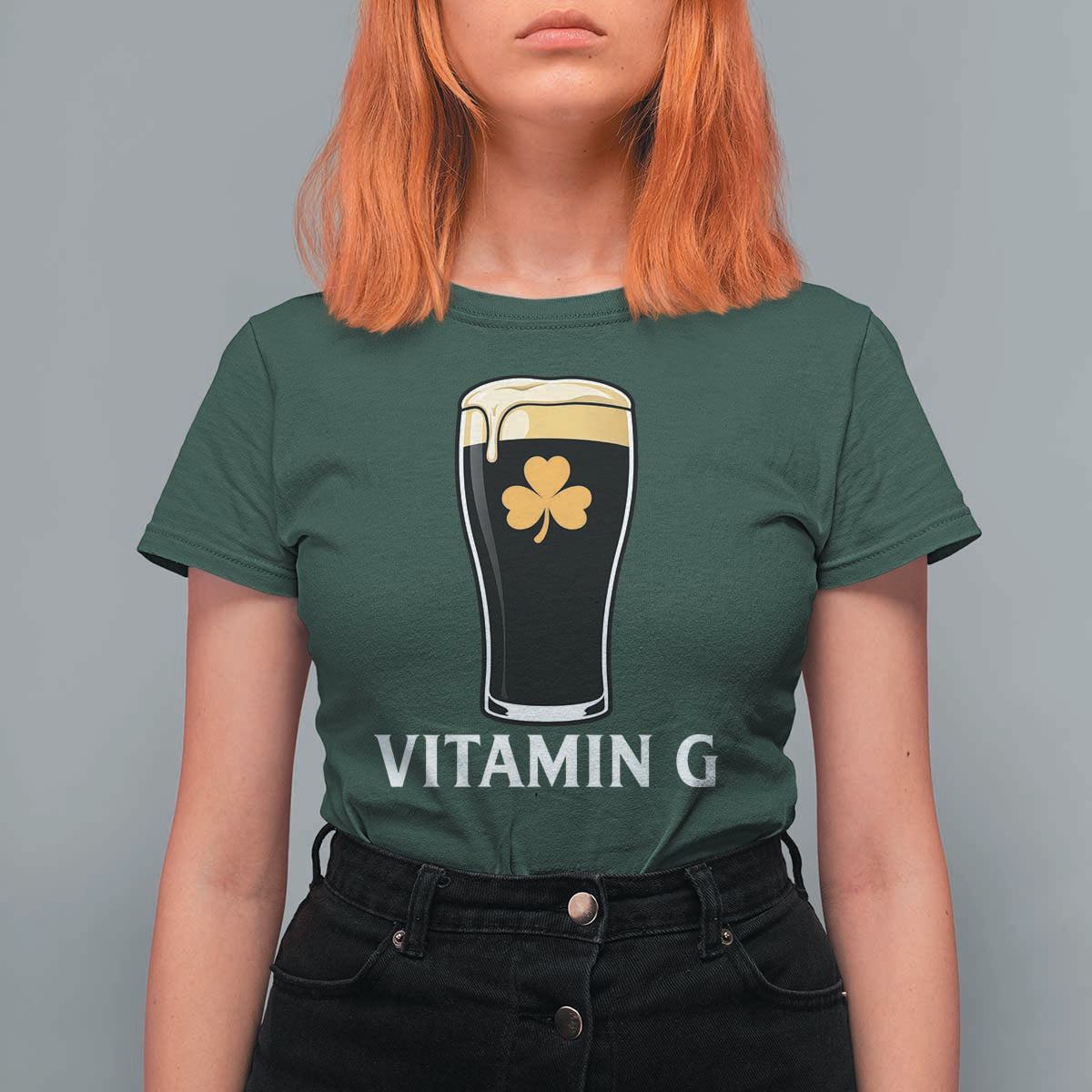 Vitamin G Funny Irish Stout Beer T Shirt For Women St. Patrick’s Day Drinking Humor