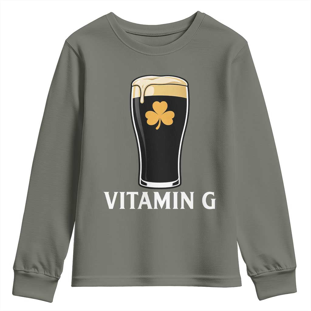 Vitamin G Funny Irish Stout Beer Youth Sweatshirt St. Patrick’s Day Drinking Humor