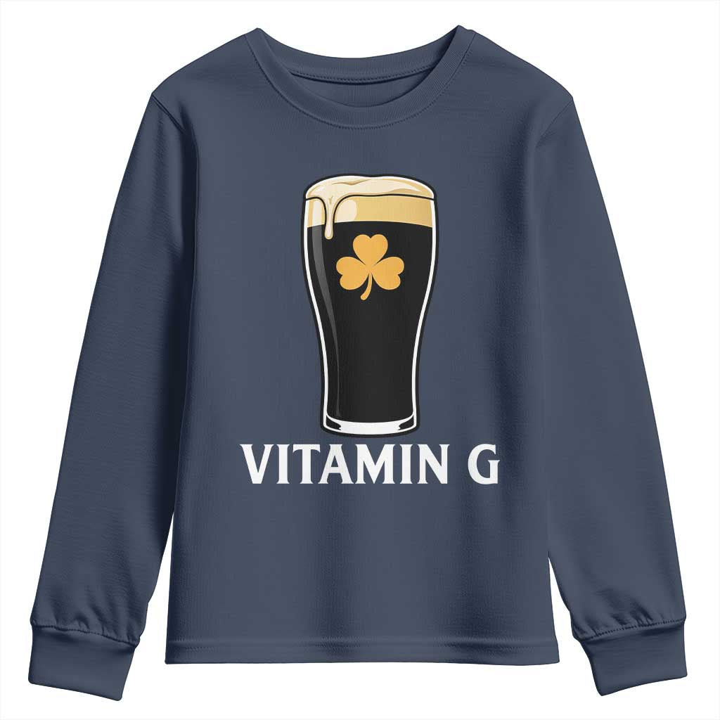 Vitamin G Funny Irish Stout Beer Youth Sweatshirt St. Patrick’s Day Drinking Humor