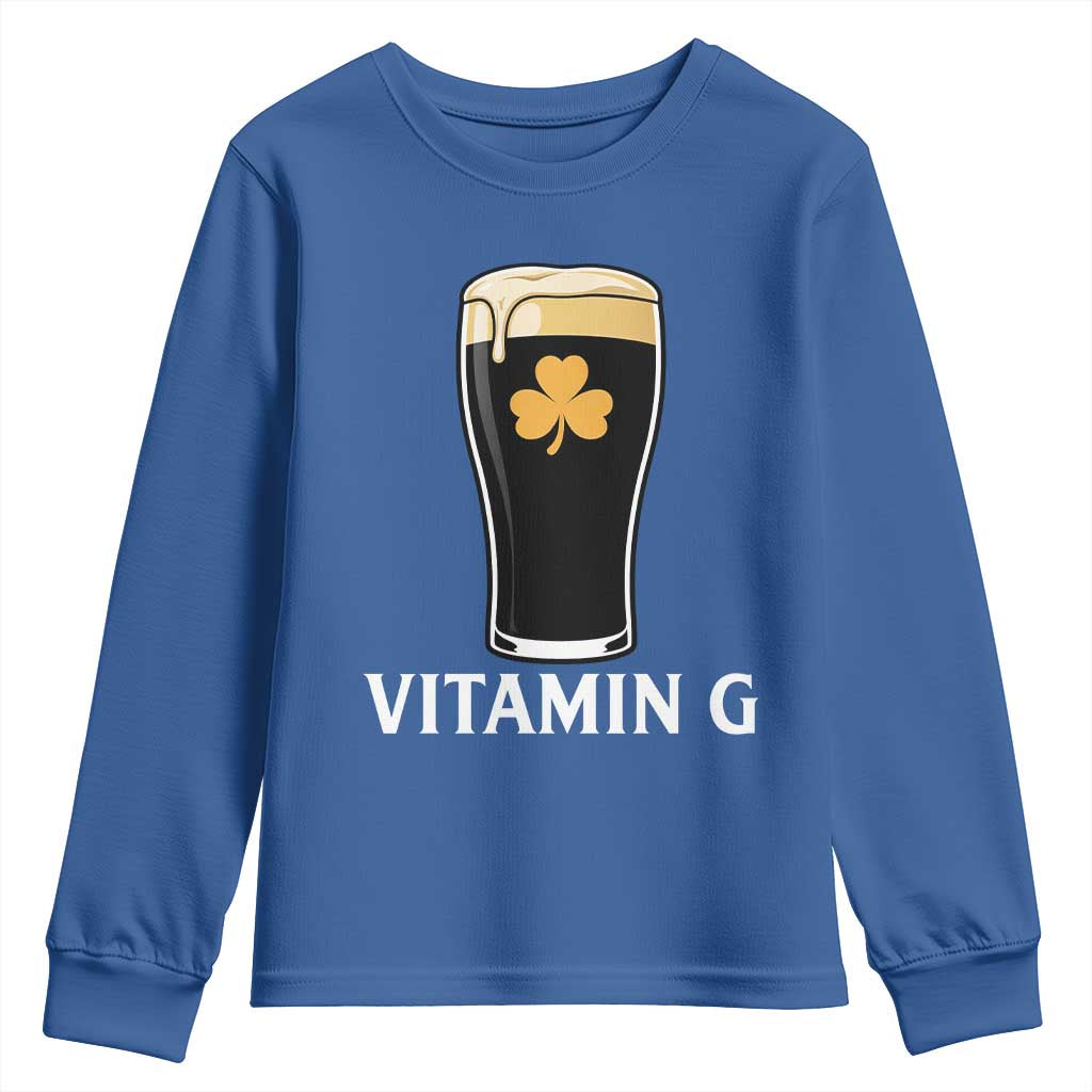 Vitamin G Funny Irish Stout Beer Youth Sweatshirt St. Patrick’s Day Drinking Humor