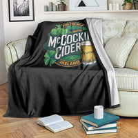 End the Day with McCockin Cider Throw Blanket Funny Irish Drinking Apple Cider St Patricks Day Adult Humor