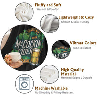 End the Day with McCockin Cider Throw Blanket Funny Irish Drinking Apple Cider St Patricks Day Adult Humor