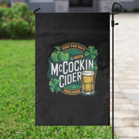 End the Day with McCockin Cider Garden Flag Funny Irish Drinking Apple Cider St Patricks Day Adult Humor