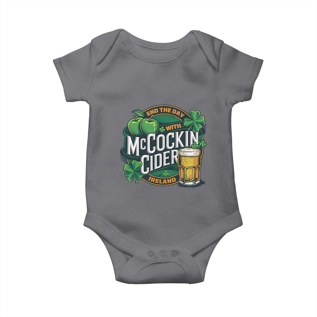 End the Day with McCockin Cider Baby Onesie Funny Irish Drinking Apple Cider St Patricks Day Adult Humor