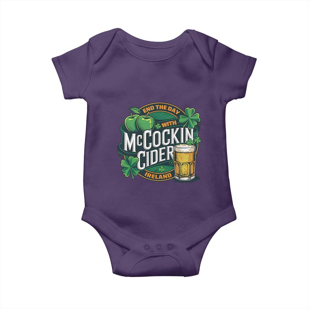 End the Day with McCockin Cider Baby Onesie Funny Irish Drinking Apple Cider St Patricks Day Adult Humor