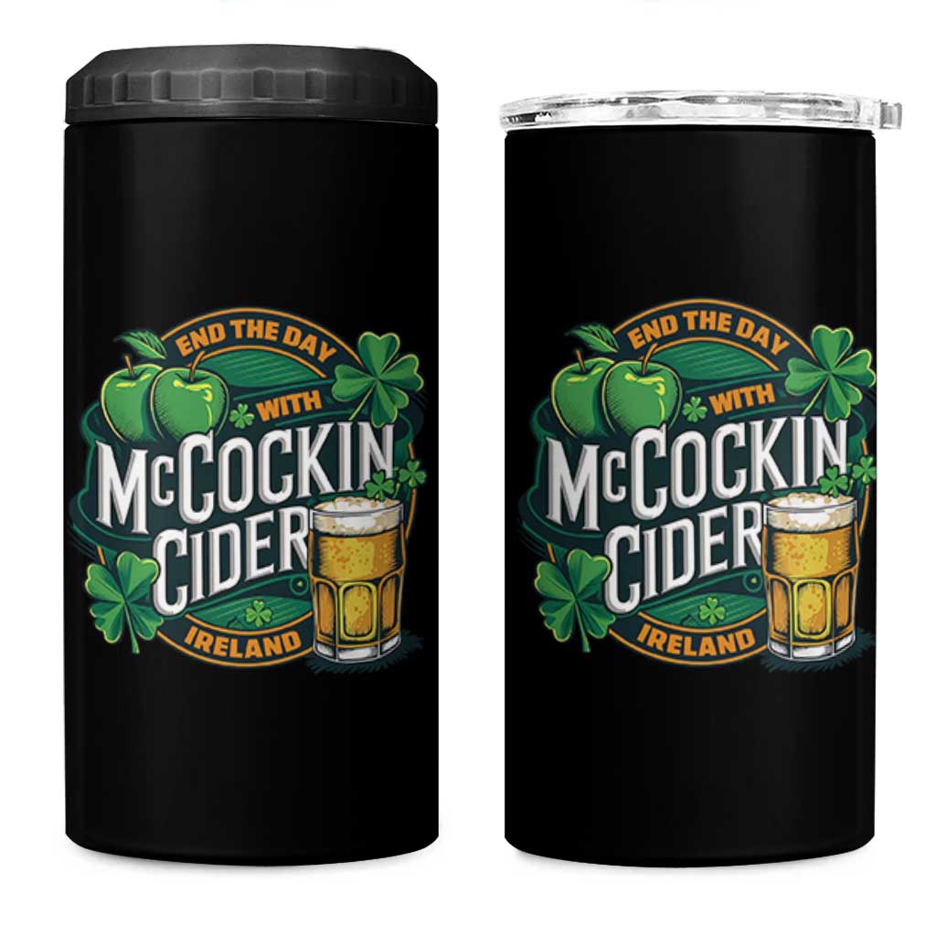 End the Day with McCockin Cider 4 in 1 Can Cooler Tumbler Funny Irish Drinking Apple Cider St Patricks Day Adult Humor