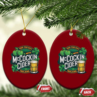 End the Day with McCockin Cider Ceramic Ornament Funny Irish Drinking Apple Cider St Patricks Day Adult Humor