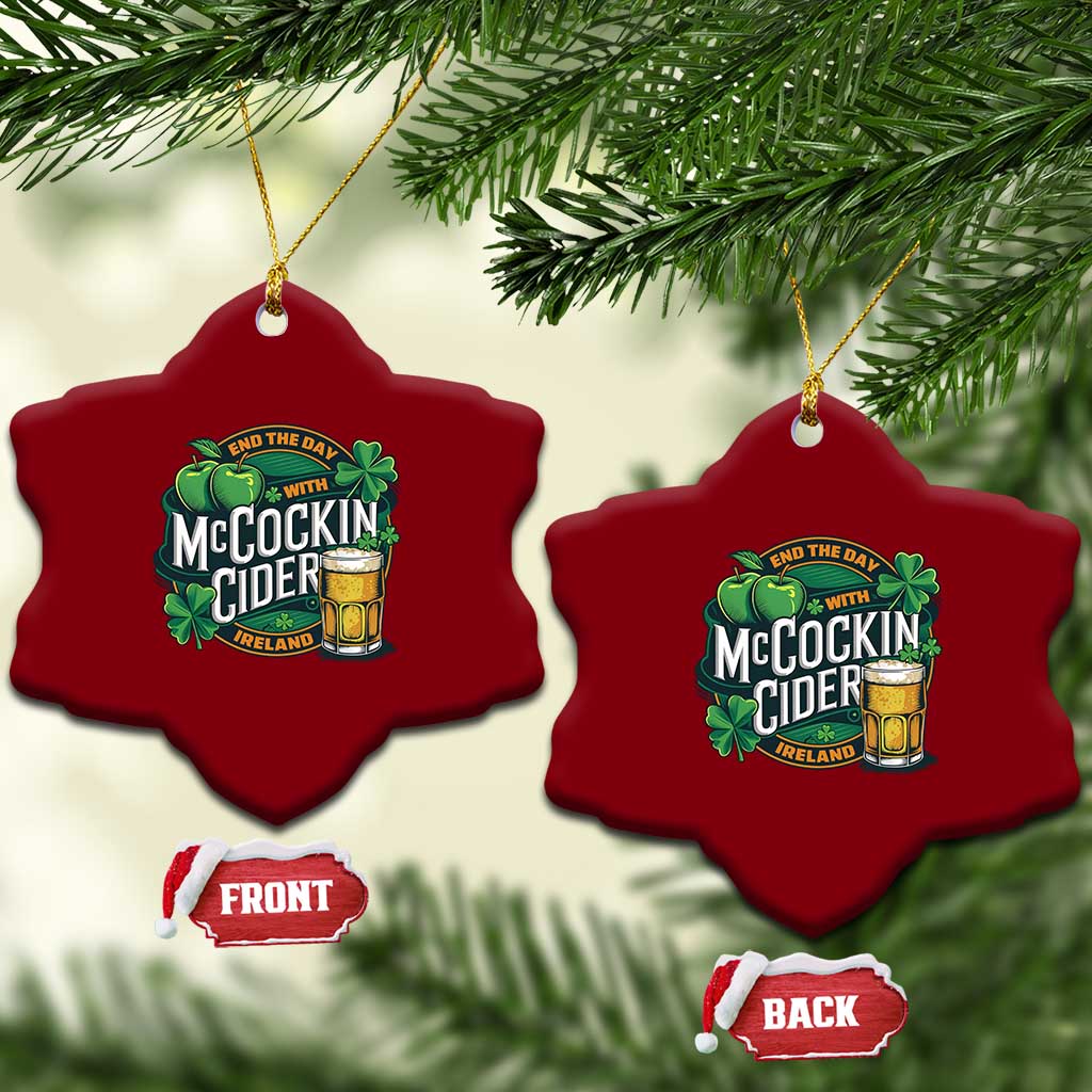 End the Day with McCockin Cider Ceramic Ornament Funny Irish Drinking Apple Cider St Patricks Day Adult Humor