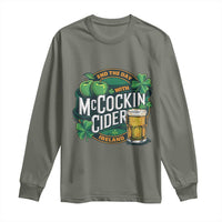 End the Day with McCockin Cider Long Sleeve Shirt Funny Irish Drinking Apple Cider St Patricks Day Adult Humor