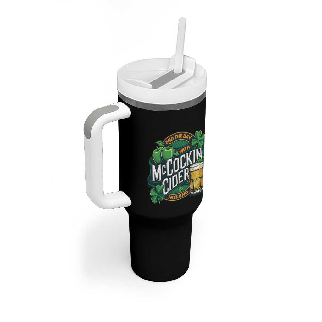 End the Day with McCockin Cider Tumbler With Handle Funny Irish Drinking Apple Cider St Patricks Day Adult Humor