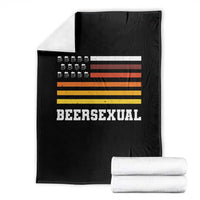 Beersexual Funny Beer Lover Graphic Throw Blanket Vintage American Flag Parody