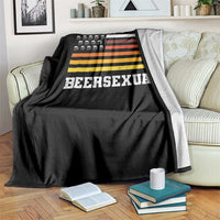 Beersexual Funny Beer Lover Graphic Throw Blanket Vintage American Flag Parody