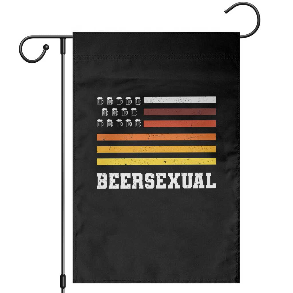 Beersexual Funny Beer Lover Graphic Garden Flag Vintage American Flag Parody