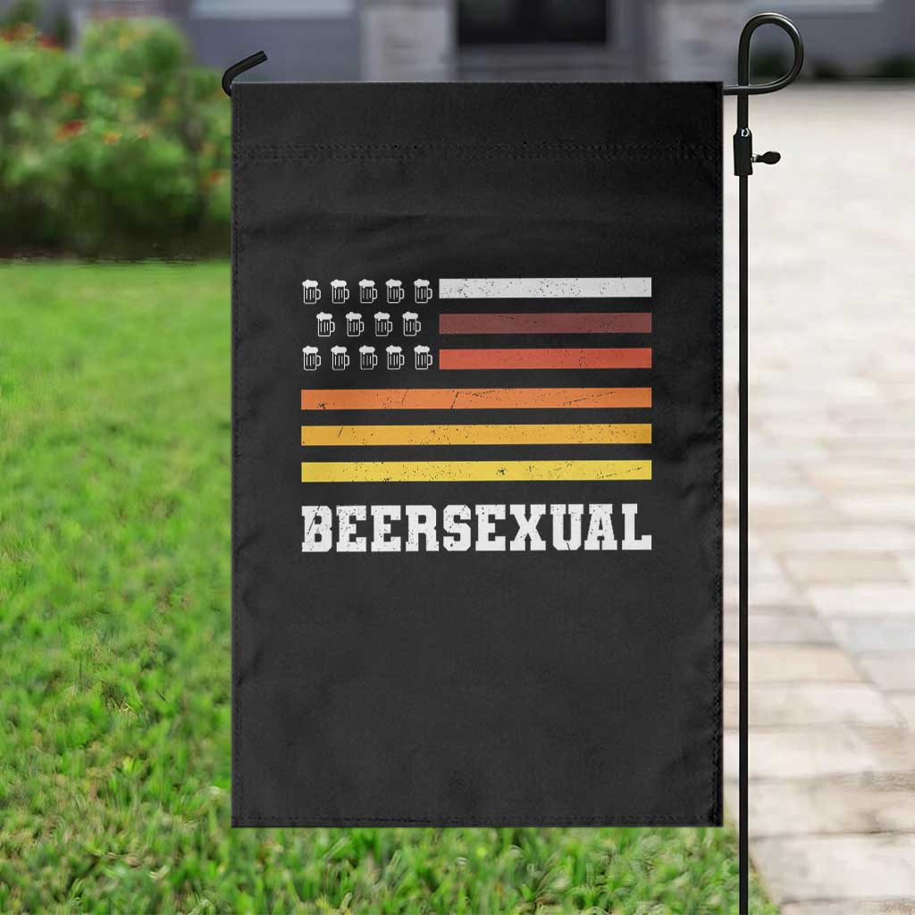 Beersexual Funny Beer Lover Graphic Garden Flag Vintage American Flag Parody