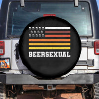 Beersexual Funny Beer Lover Graphic Spare Tire Cover Vintage American Flag Parody