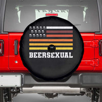 Beersexual Funny Beer Lover Graphic Spare Tire Cover Vintage American Flag Parody