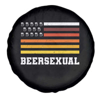 Beersexual Funny Beer Lover Graphic Spare Tire Cover Vintage American Flag Parody