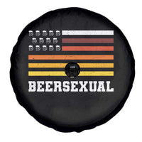 Beersexual Funny Beer Lover Graphic Spare Tire Cover Vintage American Flag Parody