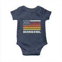 Beersexual Funny Beer Lover Graphic Baby Onesie Vintage American Flag Parody