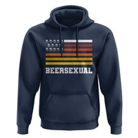 Beersexual Funny Beer Lover Graphic Hoodie Vintage American Flag Parody
