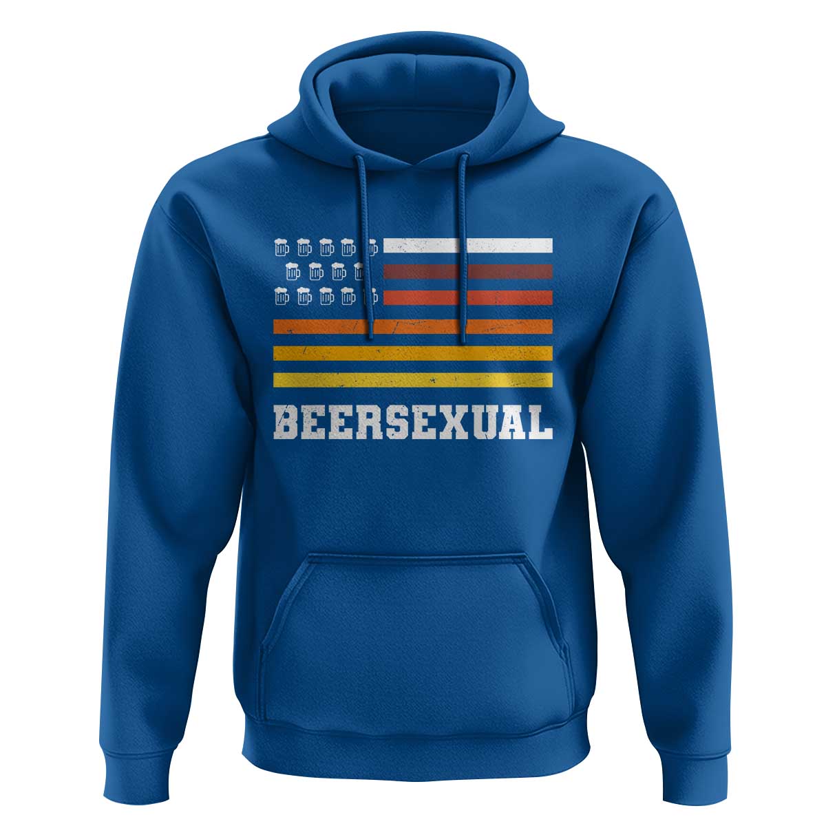 Beersexual Funny Beer Lover Graphic Hoodie Vintage American Flag Parody