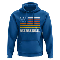 Beersexual Funny Beer Lover Graphic Hoodie Vintage American Flag Parody