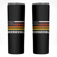 Beersexual Funny Beer Lover Graphic Skinny Tumbler Vintage American Flag Parody