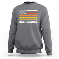 Beersexual Funny Beer Lover Graphic Sweatshirt Vintage American Flag Parody