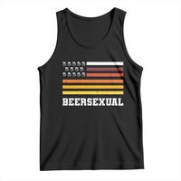 Beersexual Funny Beer Lover Graphic Tank Top Vintage American Flag Parody