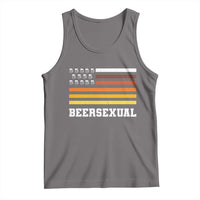 Beersexual Funny Beer Lover Graphic Tank Top Vintage American Flag Parody