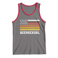 Beersexual Funny Beer Lover Graphic Tank Top Vintage American Flag Parody