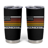 Beersexual Funny Beer Lover Graphic Tumbler Cup Vintage American Flag Parody