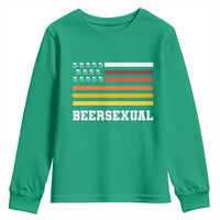 Beersexual Funny Beer Lover Graphic Youth Sweatshirt Vintage American Flag Parody