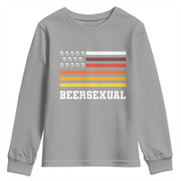 Beersexual Funny Beer Lover Graphic Youth Sweatshirt Vintage American Flag Parody