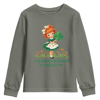 Funny I Will Shenan Again If I Want To Youth Sweatshirt Cute Aesthetic Irish Girl Shamrock St Patricks Day Humor